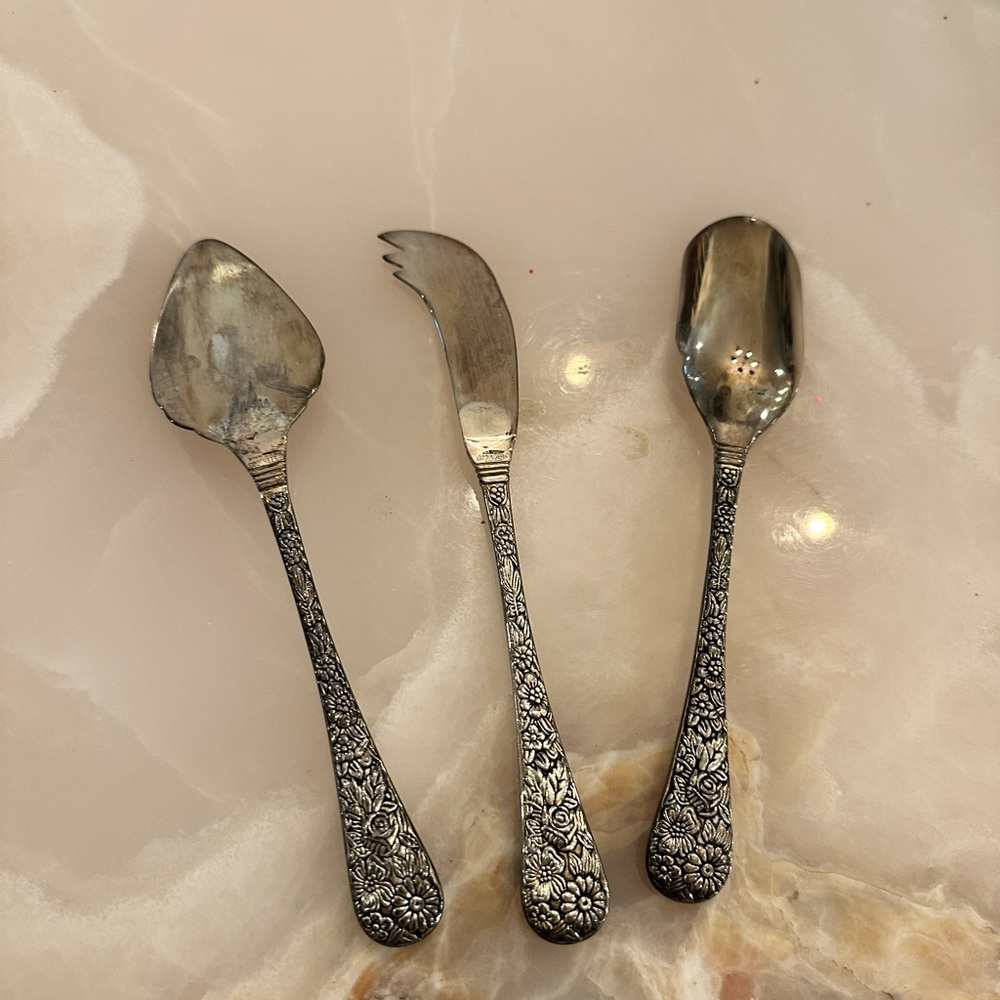 Floral Silver Kitchen Tool Set - Picture 2 of 3